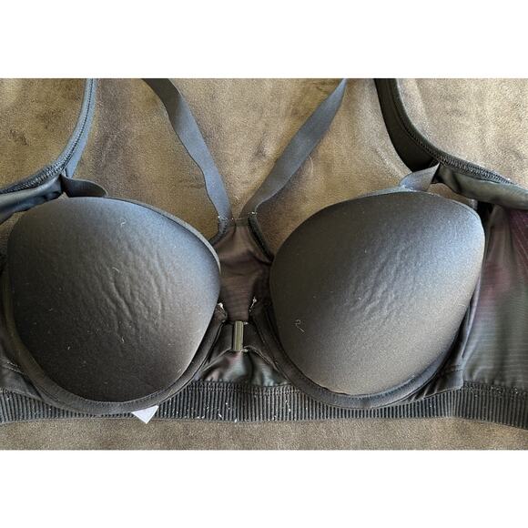 Victorias Secret VSX Womens Sports Bra 34D Knockout Double Bra Racerback Zipper - Picture 9 of 9